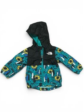 The North Face Kids' Hooded Shell Jacket in Teal, Black & Yellow